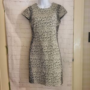 NWT Diane von Furstenberg Black/Wht Snakeskin Print Cap Sleeve Dress XS/0 $248